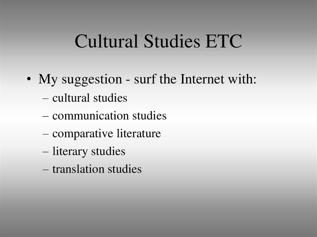 Cultural studies