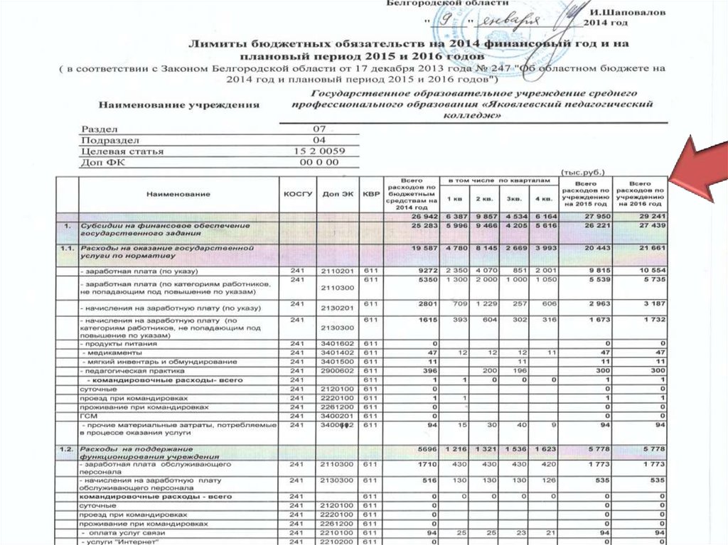 Информация об источнике финансирования