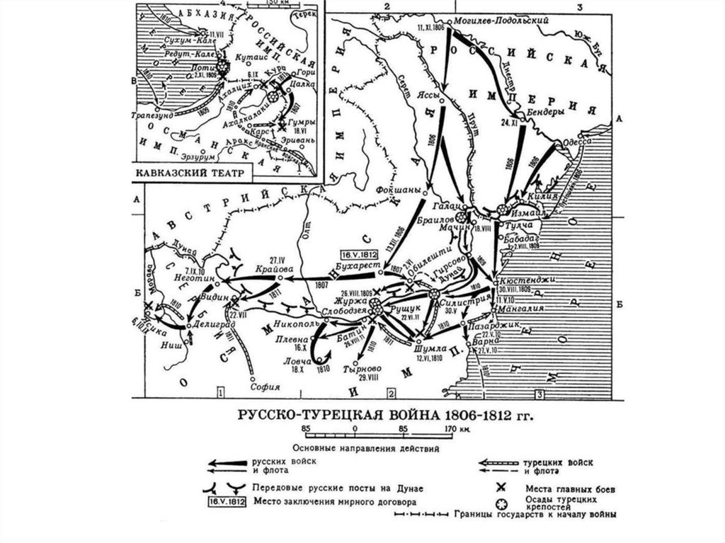 Русско турецкая война 1806 1812 карта