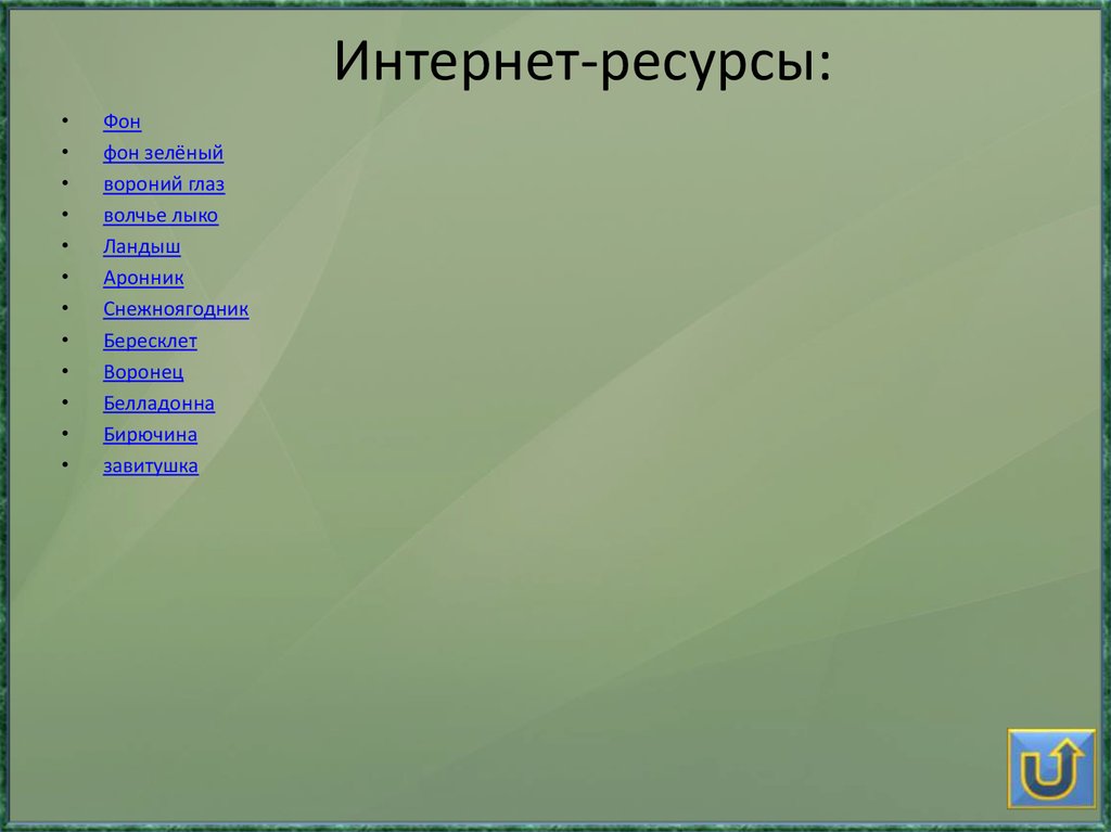 Интернет-ресурсы: