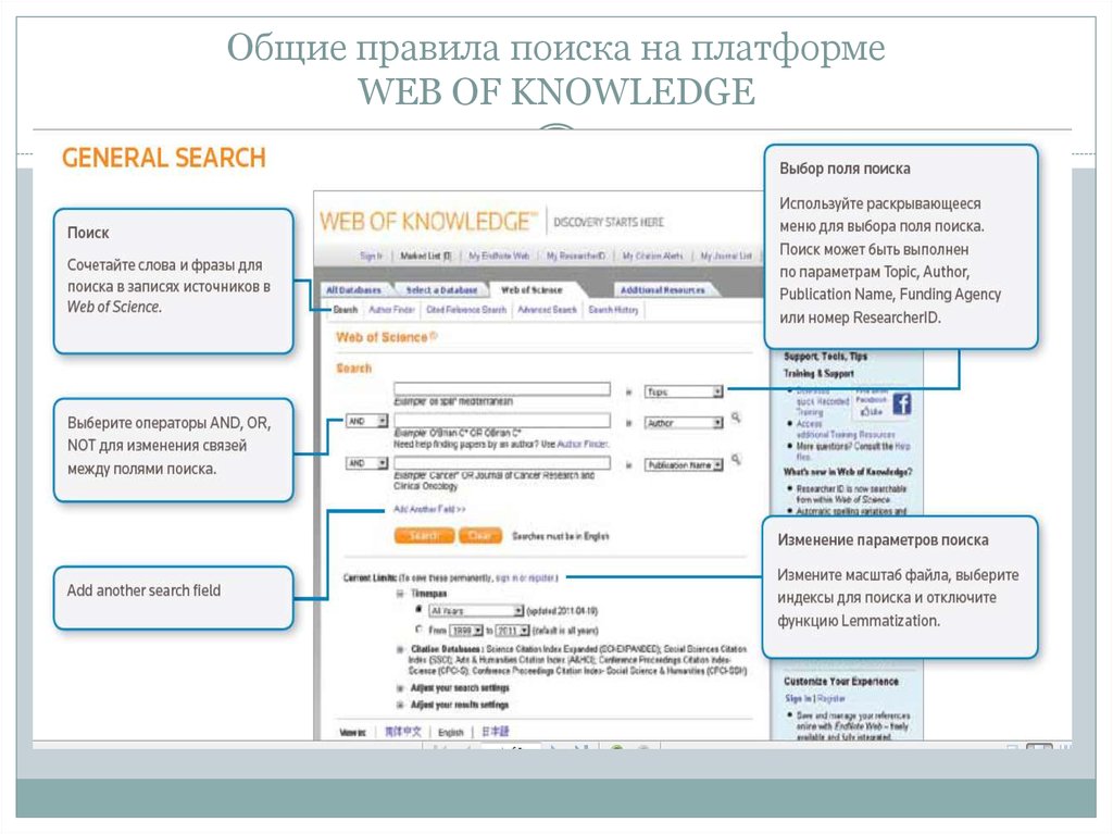 Поиск выборов. Платформы для поиска научной информации:. Web of knowledge. Поиск выбора. Возможности и функции web-платформ.