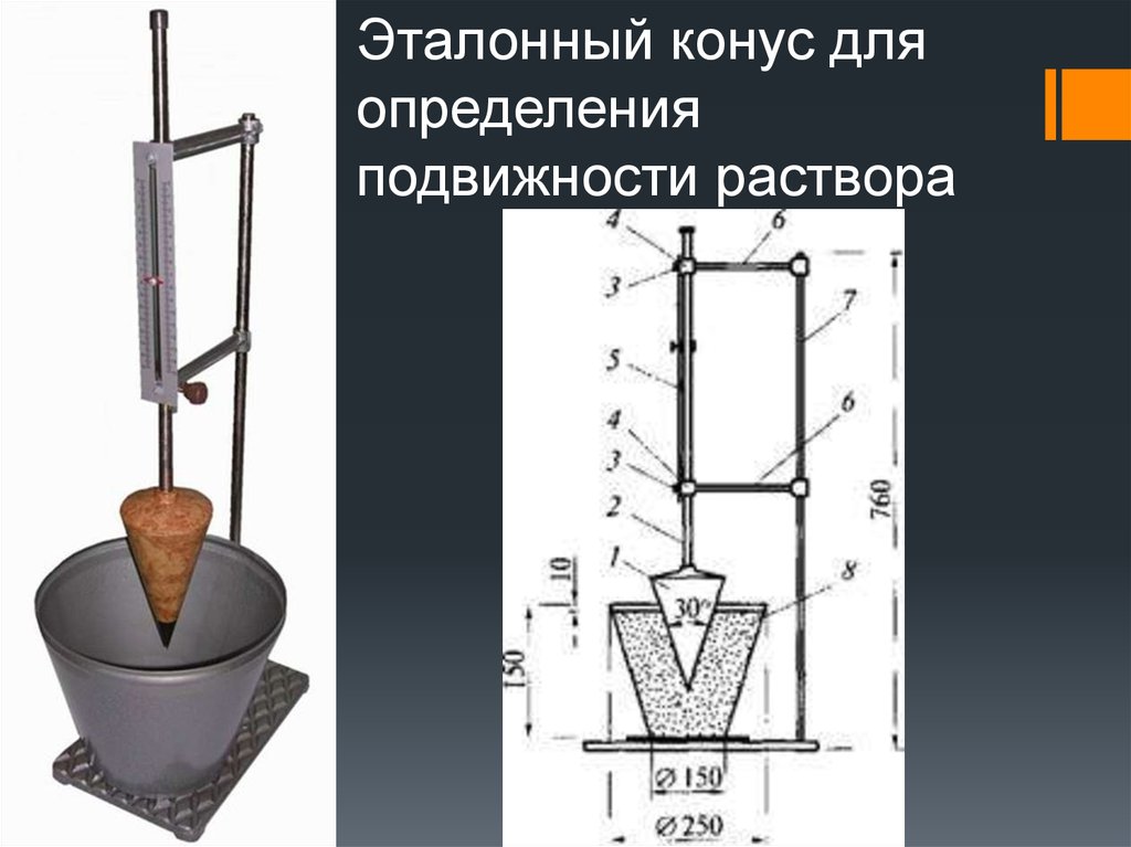 Определить раствора. Эталонный конус для определения подвижности раствора. Прибор для определения подвижности раствора. Конус для строительного раствора. Стандартный конус для определения подвижности раствора.