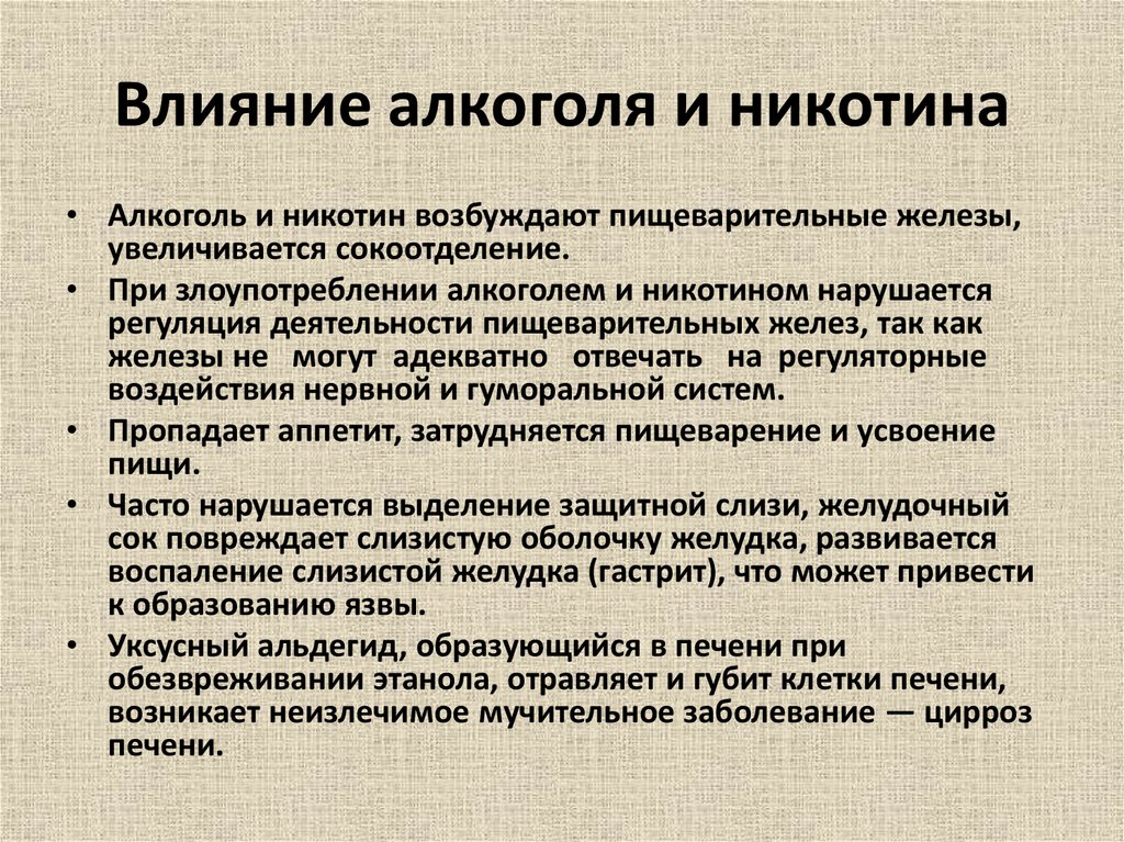 Влияние алкоголя и никотина на состояние здоровья человека индивидуальный проект