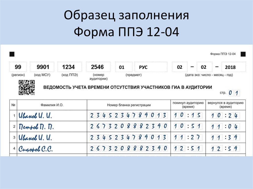 Форма ппэ 07 образец заполнения