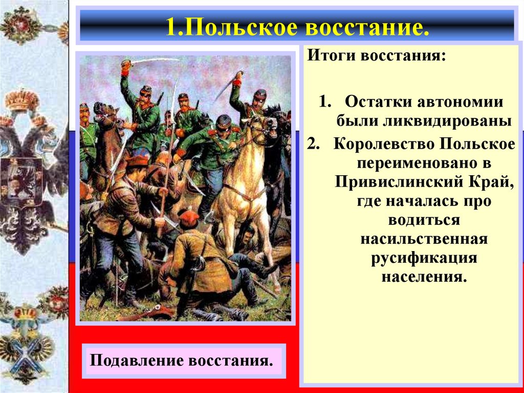 Польское восстание при николае 1. Итоги польского Восстания. Польское восстание 1830 причины. Итоги Восстания в царстве польском.