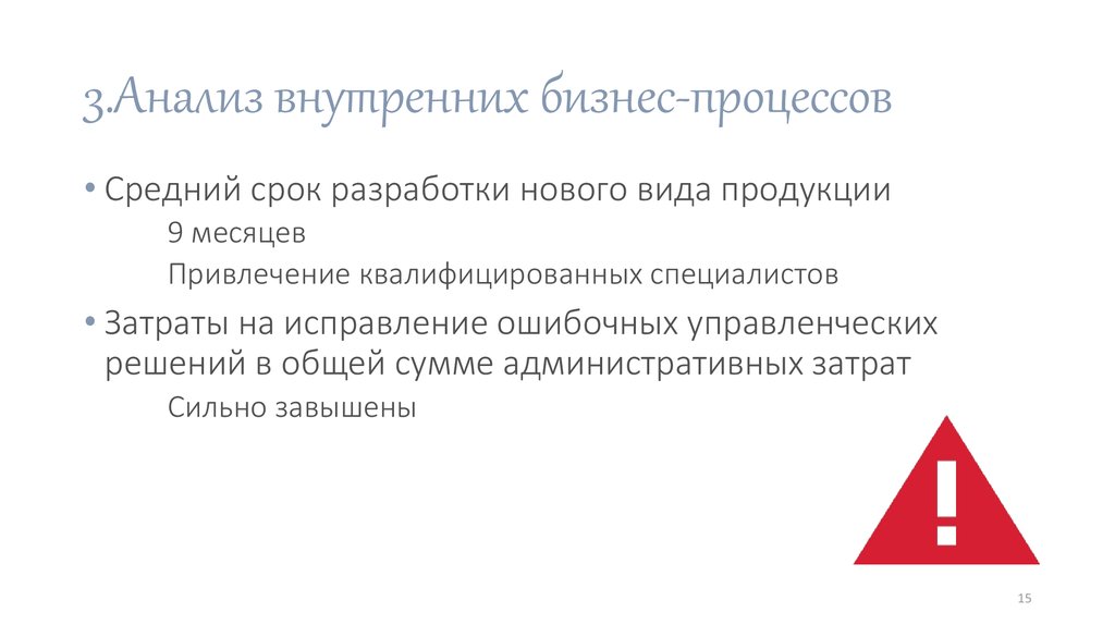3.Анализ внутренних бизнес-процессов
