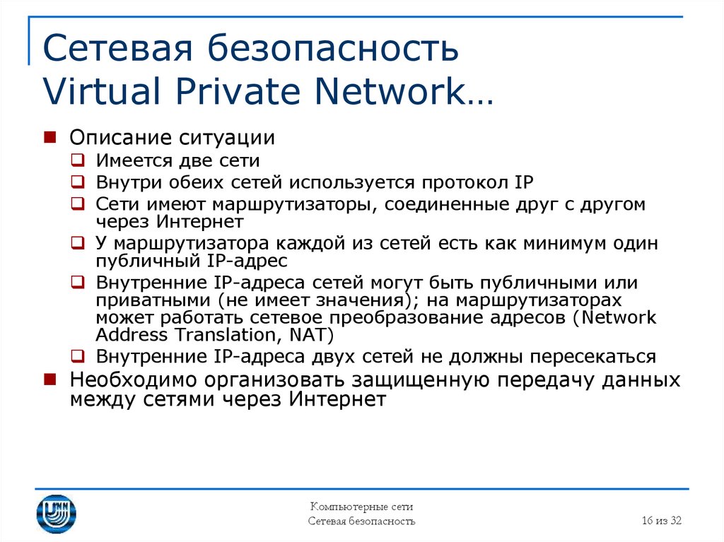 Сетевая безопасность Virtual Private Network…