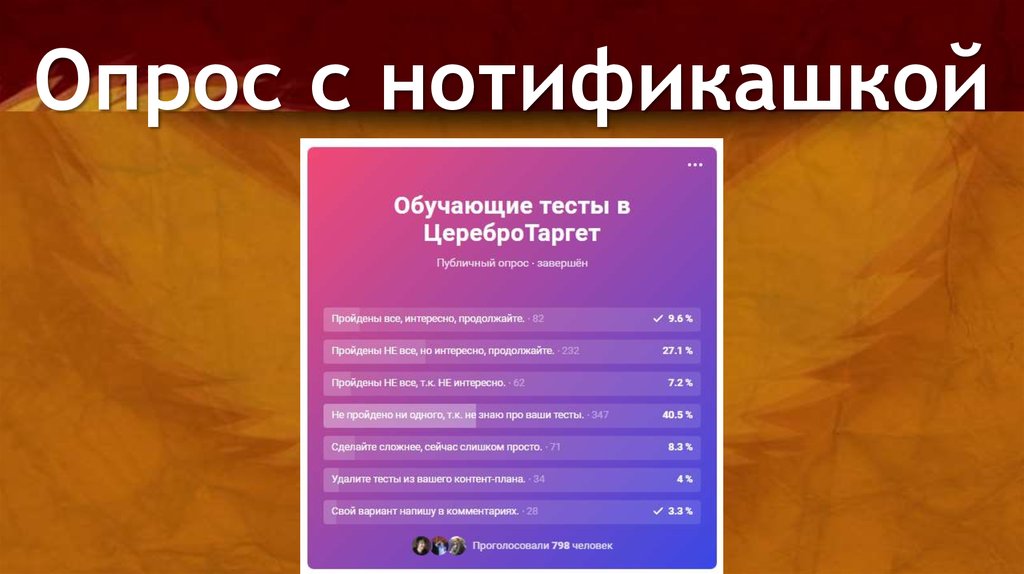 Опрос с нотификашкой