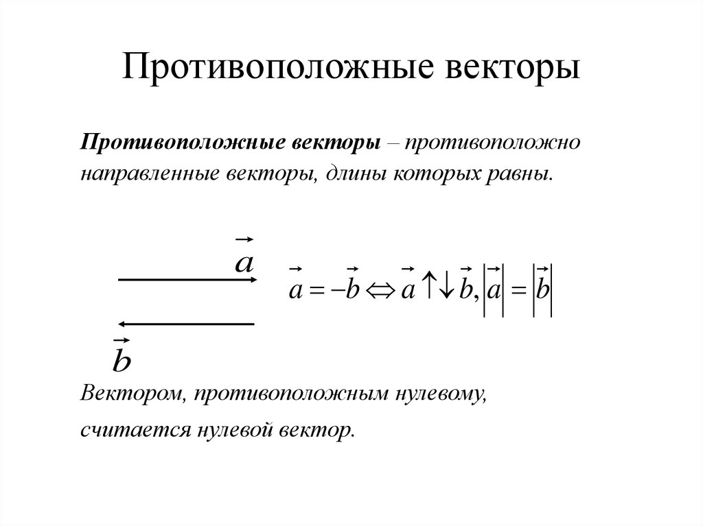 Противоположные векторы фото