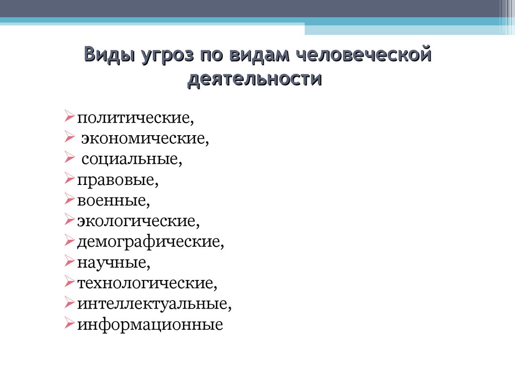 Виды под угрозой. Классификация угроз по видам человеческой деятельности. Угроза по видам человеческой деятельности пример. Угрозы по отношению к человеческой деятельности. Угрозы РФ по видам человеческой деятельности.