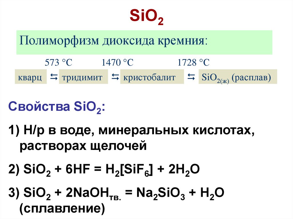 Почему sio2