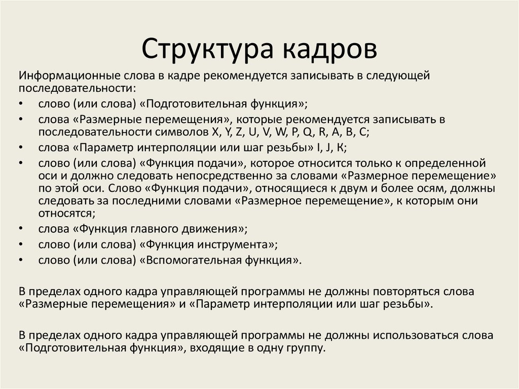 Структура кадров. Структура кадров и факторы ее определяющие. Кадровая структура. Структура кадров управляющей программы. Факторы структуры кадров.