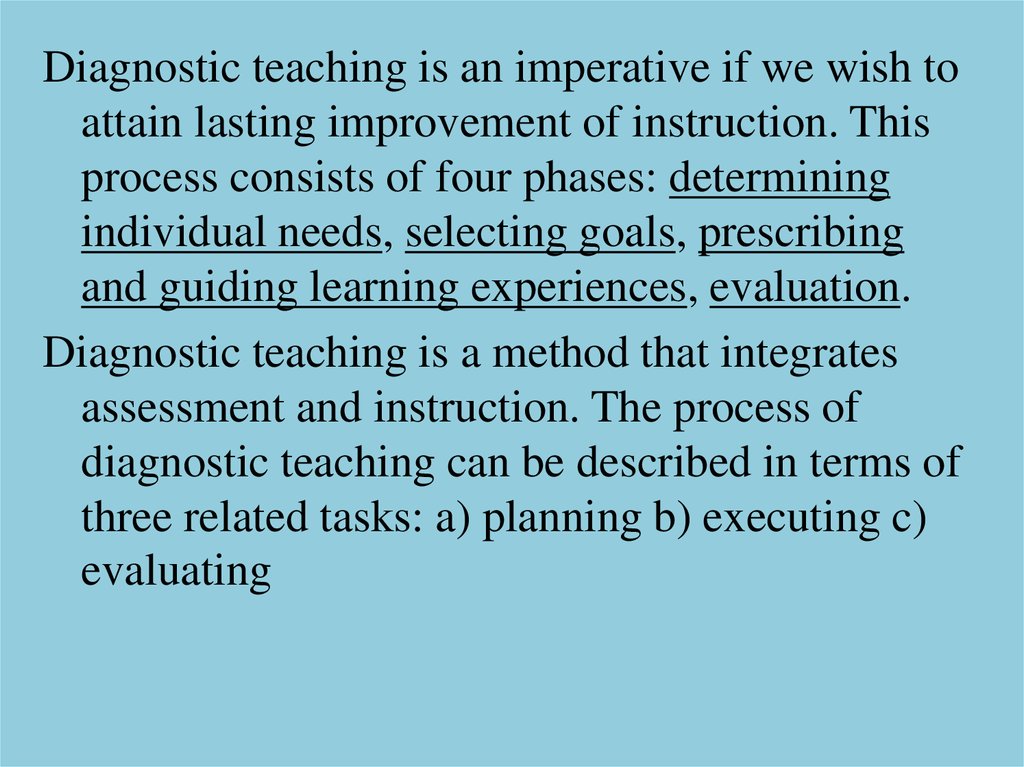 Diagnostics Of Teaching 