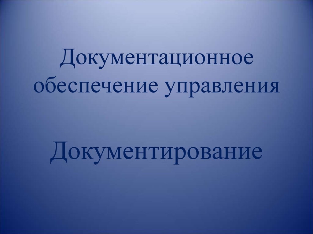 Реферат: Документационное обеспечение управления ДОУ