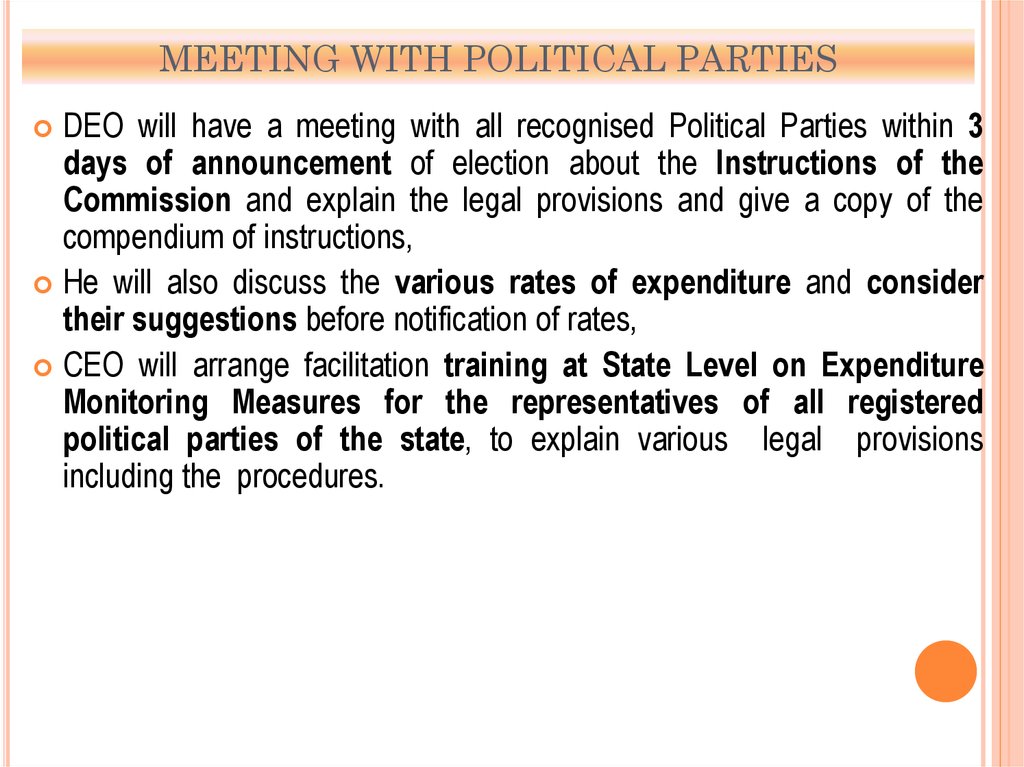 MEETING WITH POLITICAL PARTIES