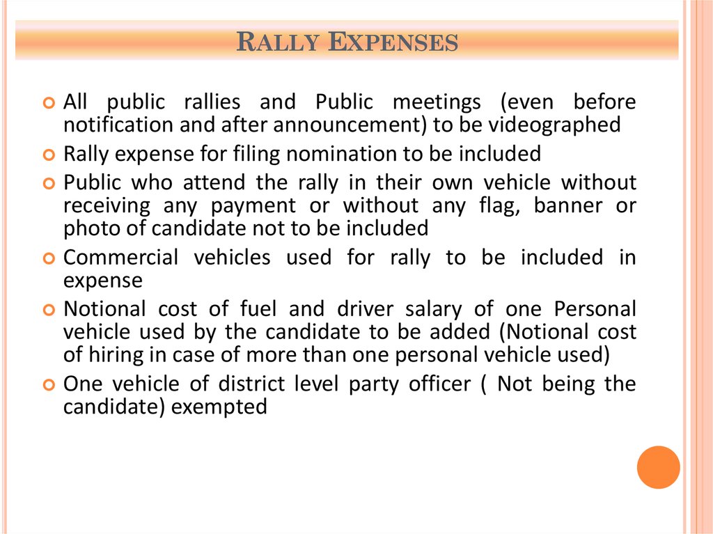 RALLY EXPENSES