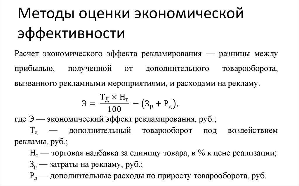 Аддитивные показатели оценки эффективности проектов