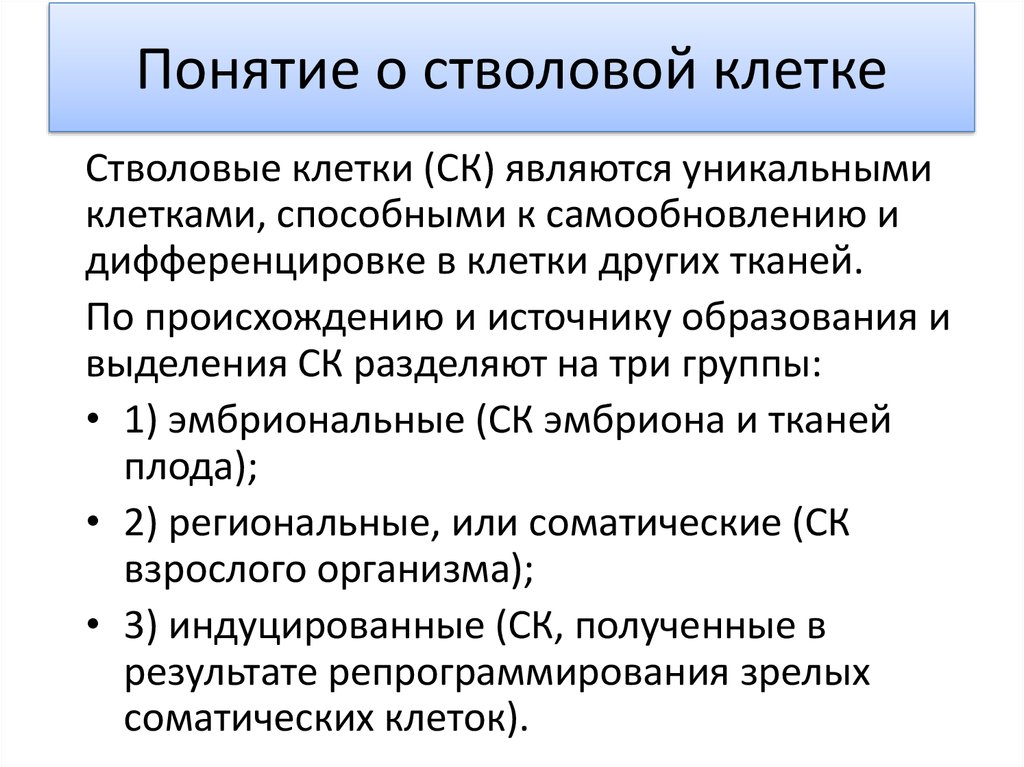 Понятие клетки. Понятие о стволовых и покоящихся клетках. Понятие о стволовых клетках крови. Понятие о стволовой клетке. Стволовые клетки понятие и свойства.