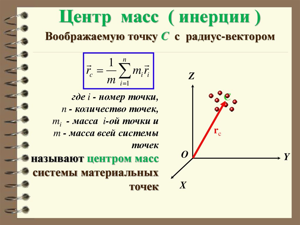 Положение центра масс системы двух частиц относительно точки о изображенных на рисунке