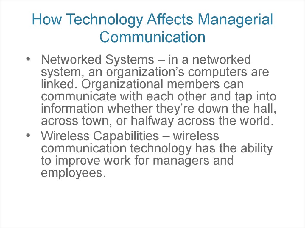 Managing Communication - online presentation