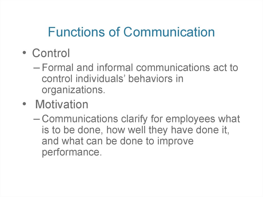 Managing Communication - online presentation