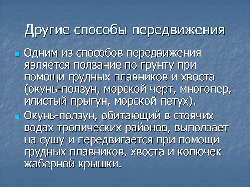 Другие способы передвижения