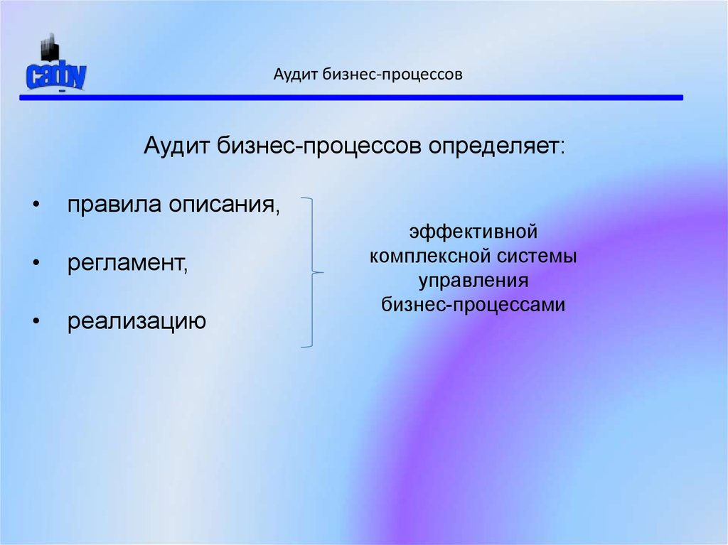 Схема аудита бизнес процессов называется