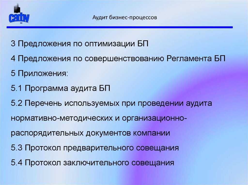 Схема аудита бизнес процессов называется