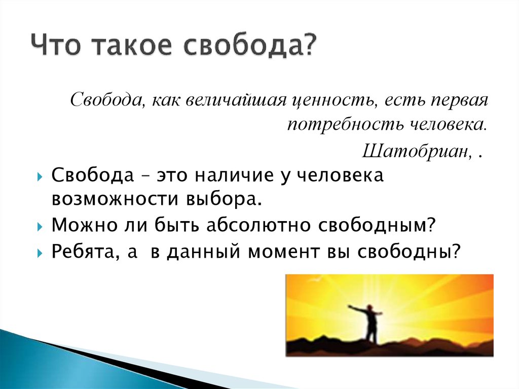 Свобода одного человека может вступать в конфликт со свободой другого составьте план текста