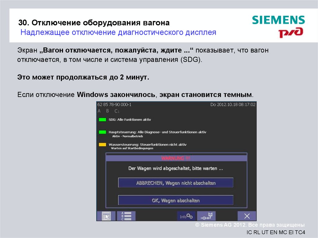 Отключение оборудования. Отключение вагона. Отключение станка. Отсоединение вагона.