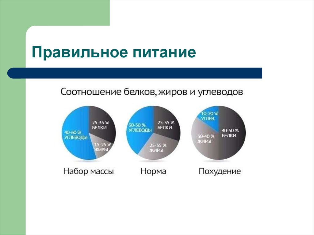 Оптимальное соотношение белков жиров и углеводов