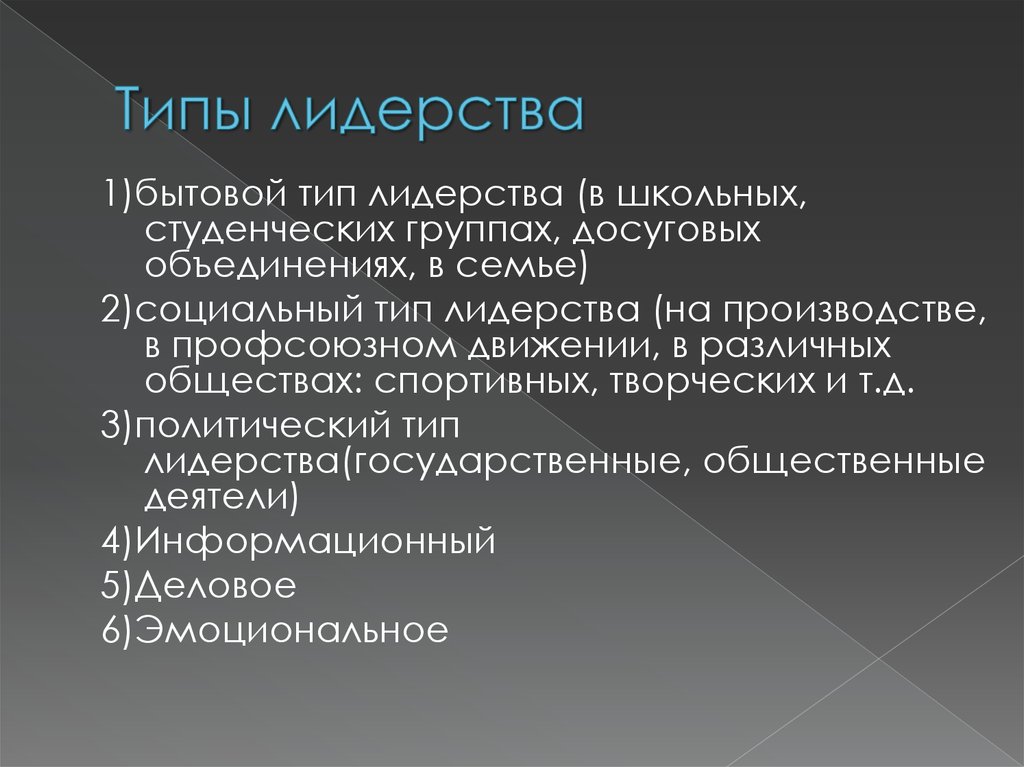 Лидерство презентация по психологии