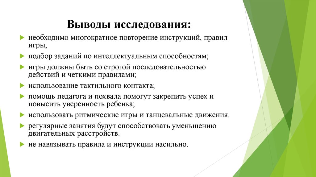 Выводы исследования