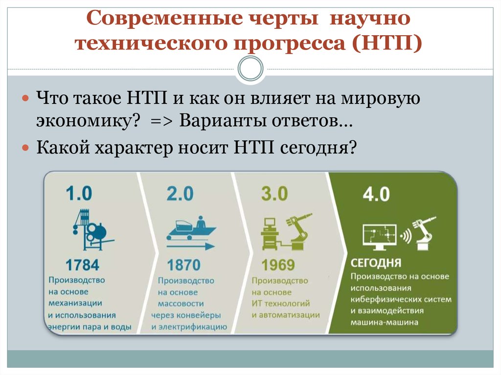 Научно технический прогресс и его современные особенности