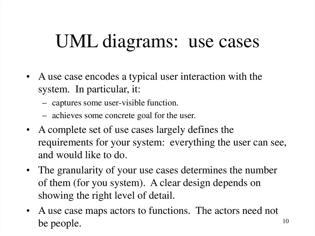 UML diagrams: use cases