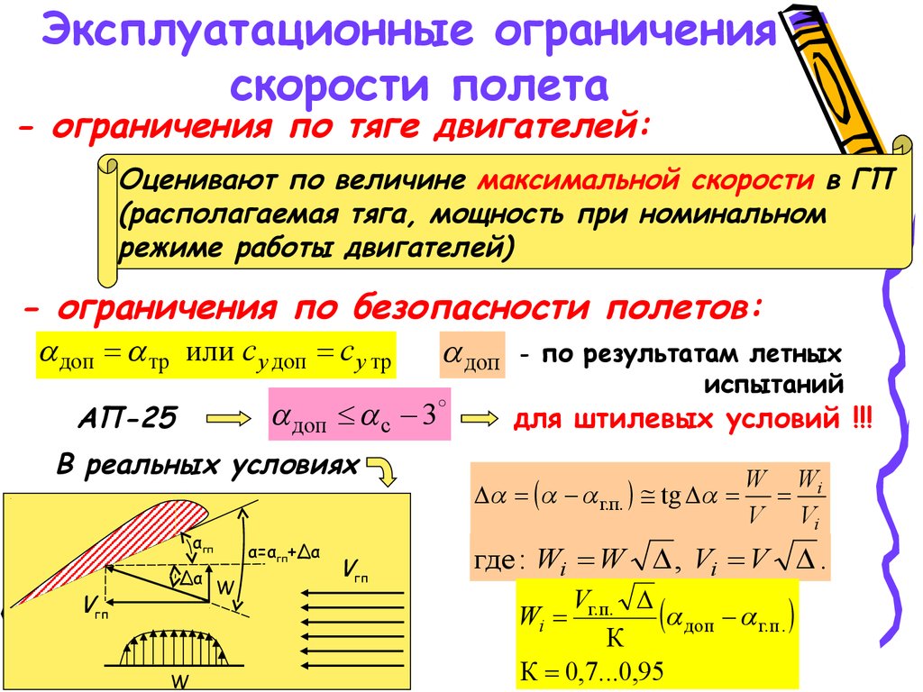 Формула горизонтального полета