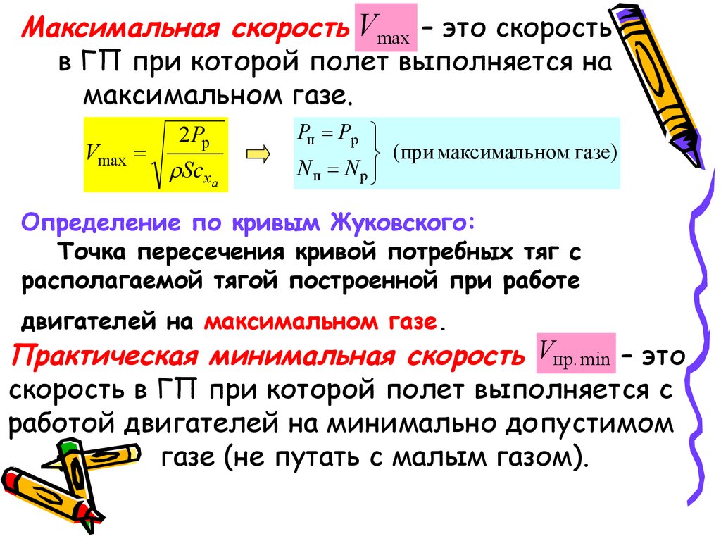 Максимальная скорость горизонтального полета