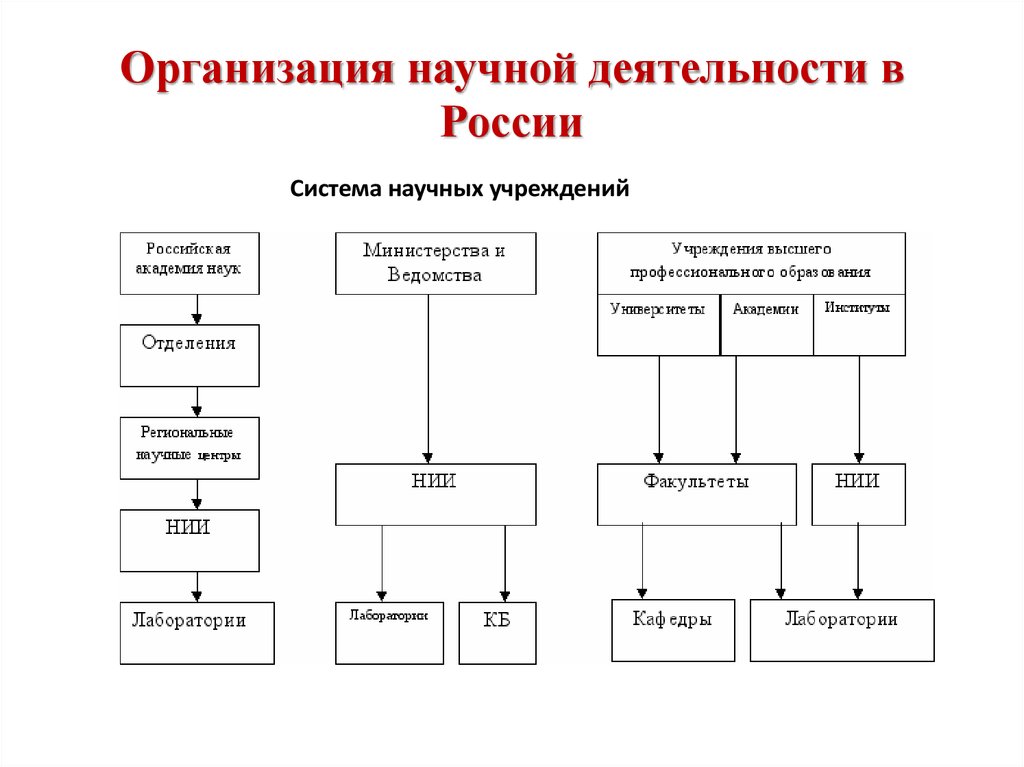 Организация научной деятельности в России