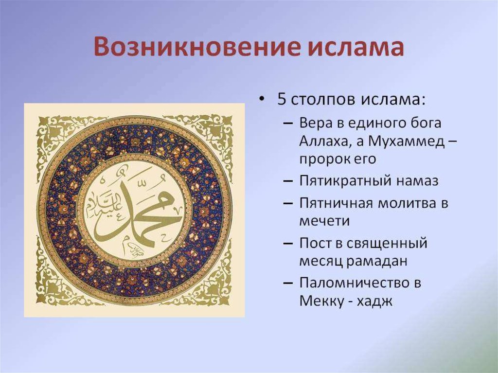 Мусульманские примеры. Зарождение Ислама.