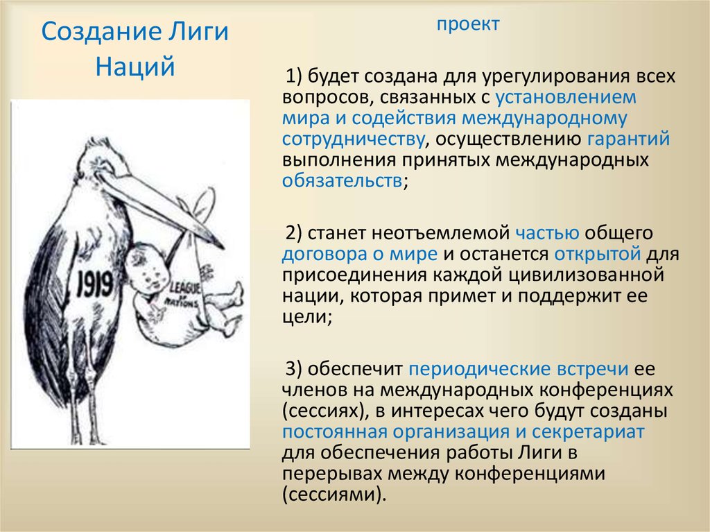 Схема структуры и направления деятельности лиги наций