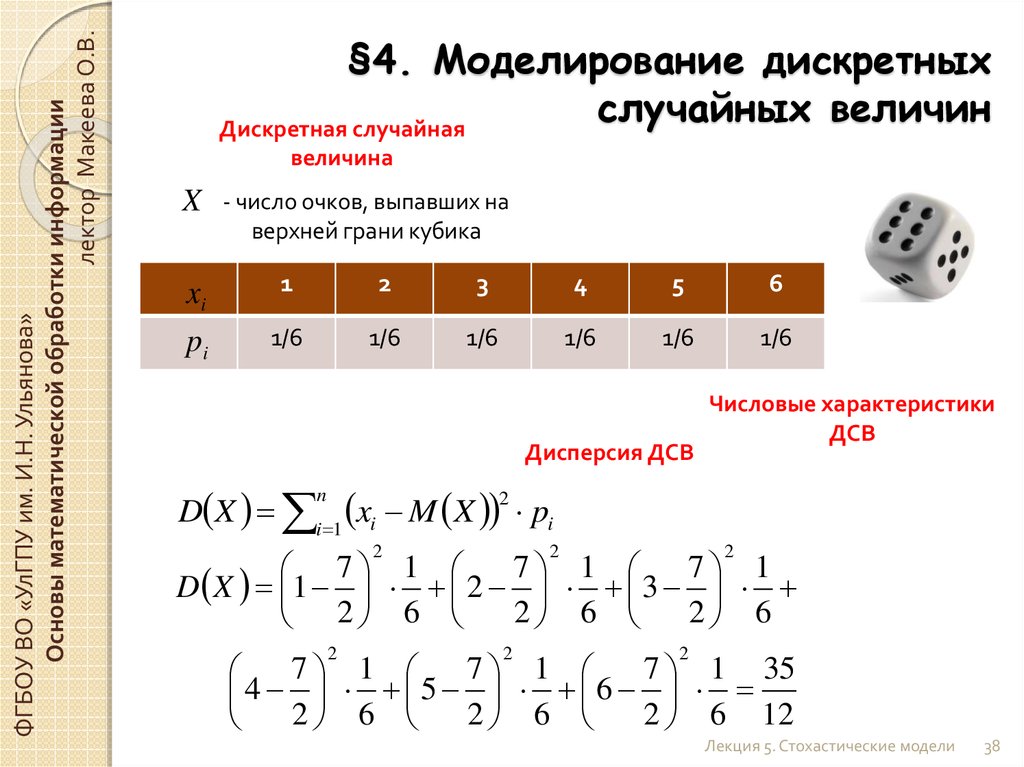 Дискретная величина x