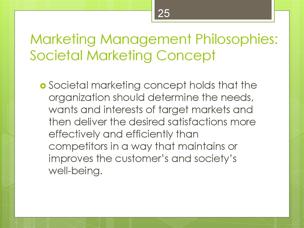Marketing Management Philosophies: Societal Marketing Concept