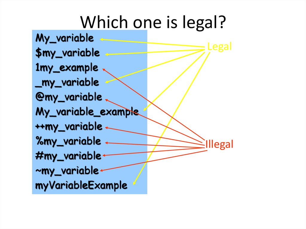 Which one is legal?