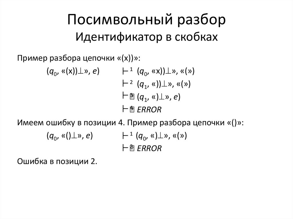 Посимвольное кодирование идентификаторов