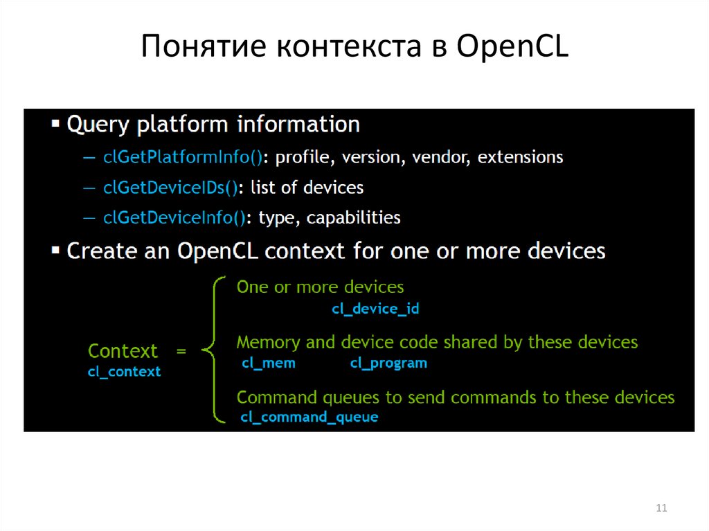 Opencl. Понятие контекста. Понятие контекста в переводе. Концепция контекста. Размер типов данных OPENCL.