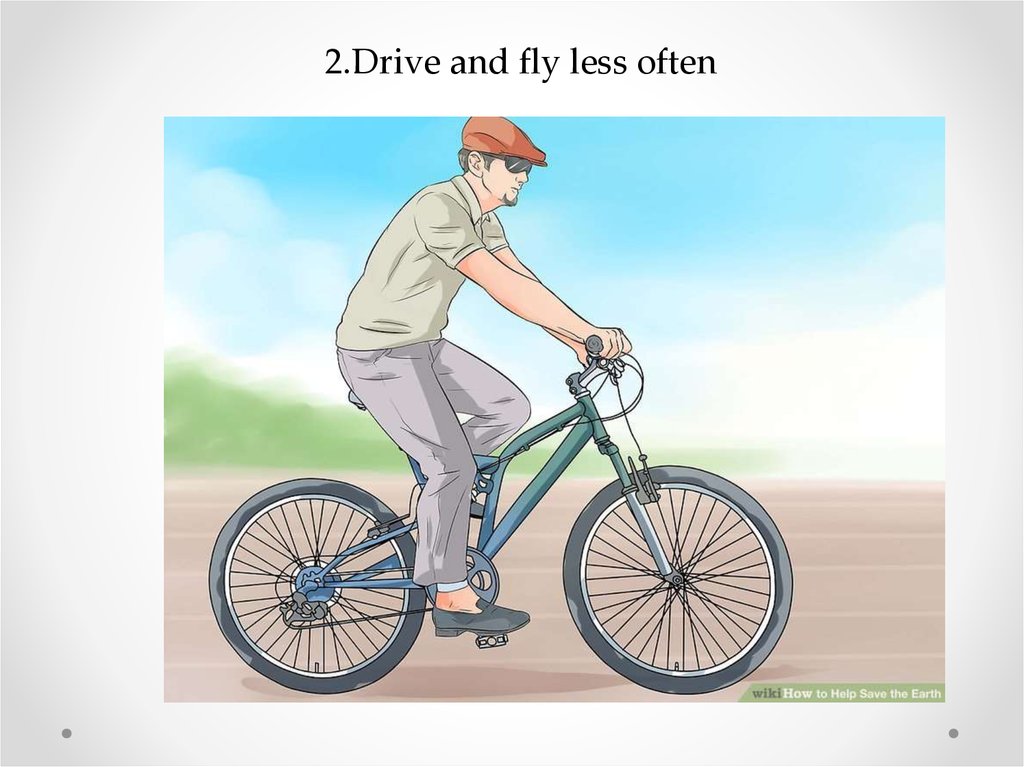 2.Drive and fly less often