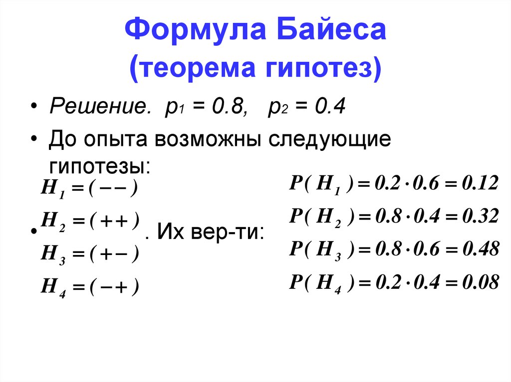 Формула Байеса (теорема гипотез)