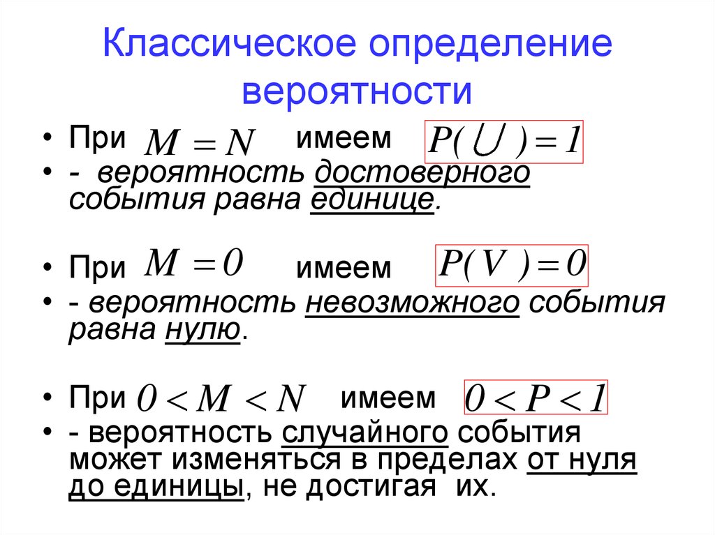 Классическое определение вероятности