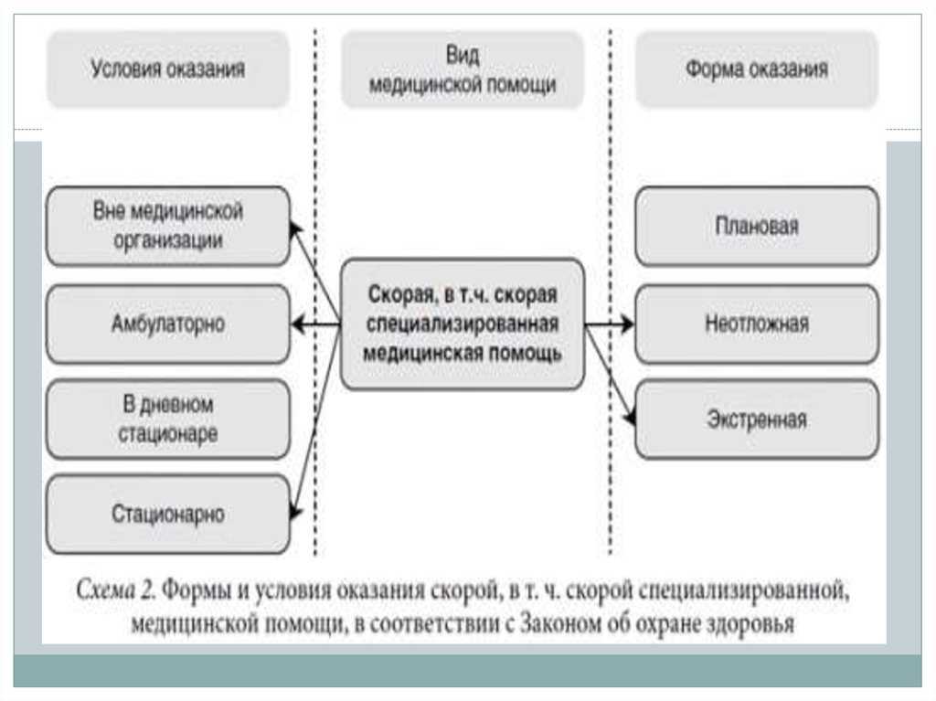 Структура медицинской помощи в виде схемы