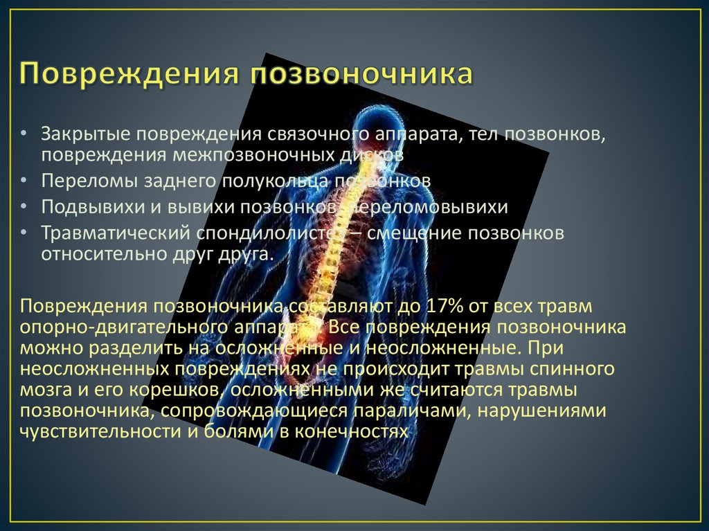 Презентация на тему травмы. Причины повреждения позвоночника. Травмы позвоночника презентация. Причины травм позвоночника. Симптомы при травме позвоночника.